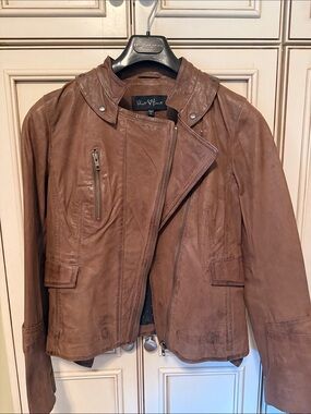 Velvet Heart Brown Leather Motorcycle jacket